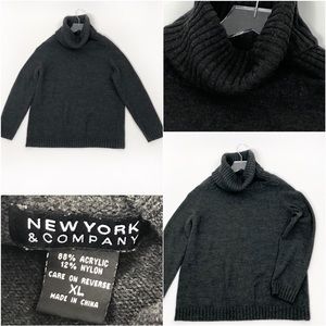New York & Company Gray Turtleneck Sweater XL